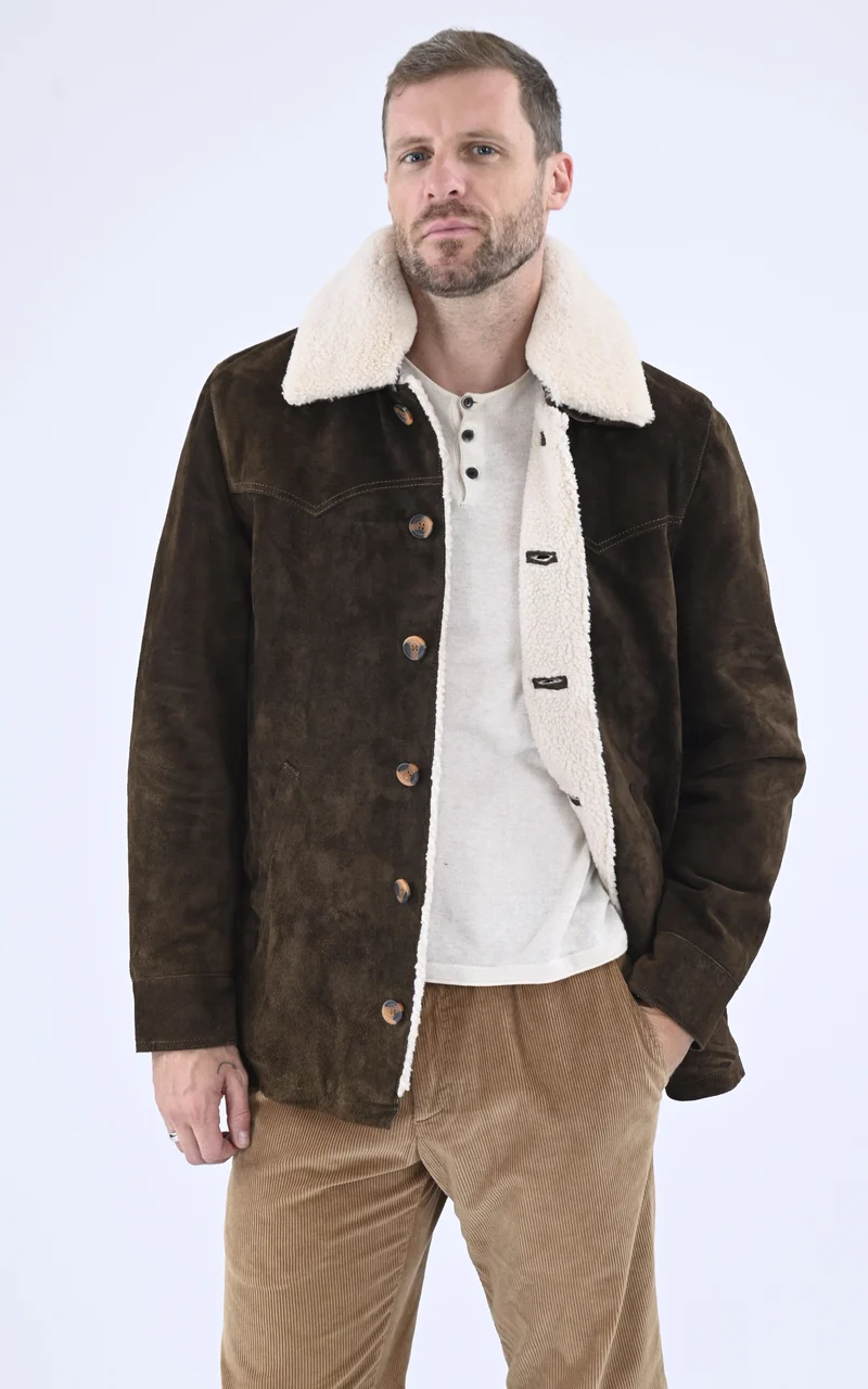 Veste nubuck marron