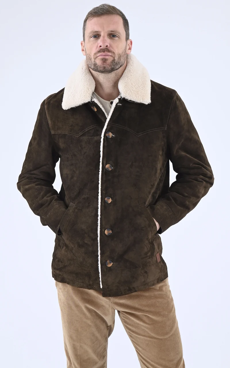 Veste nubuck marron