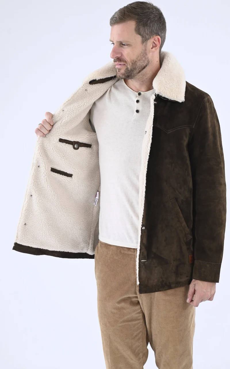 Veste nubuck marron