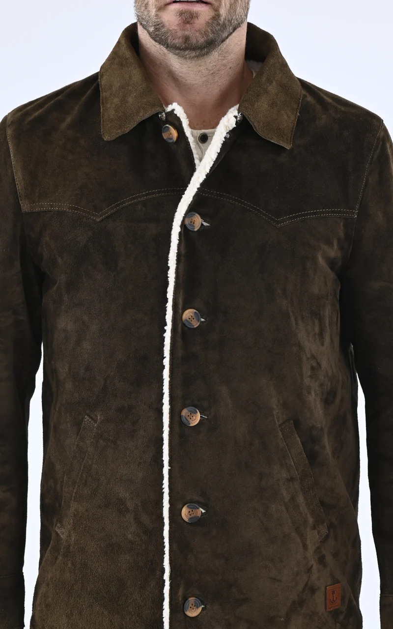 Veste nubuck marron