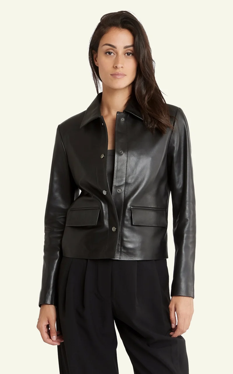 Veste cuir Anne noir