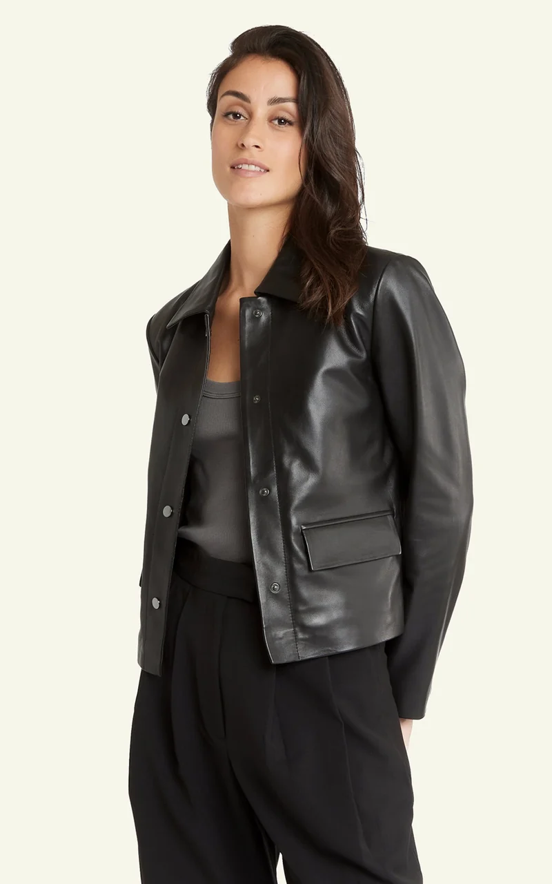 Veste cuir Anne noir
