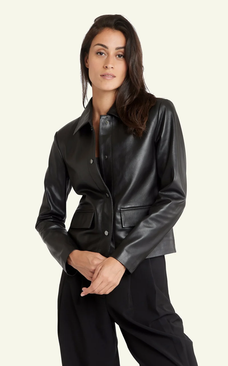 Veste cuir Anne noir