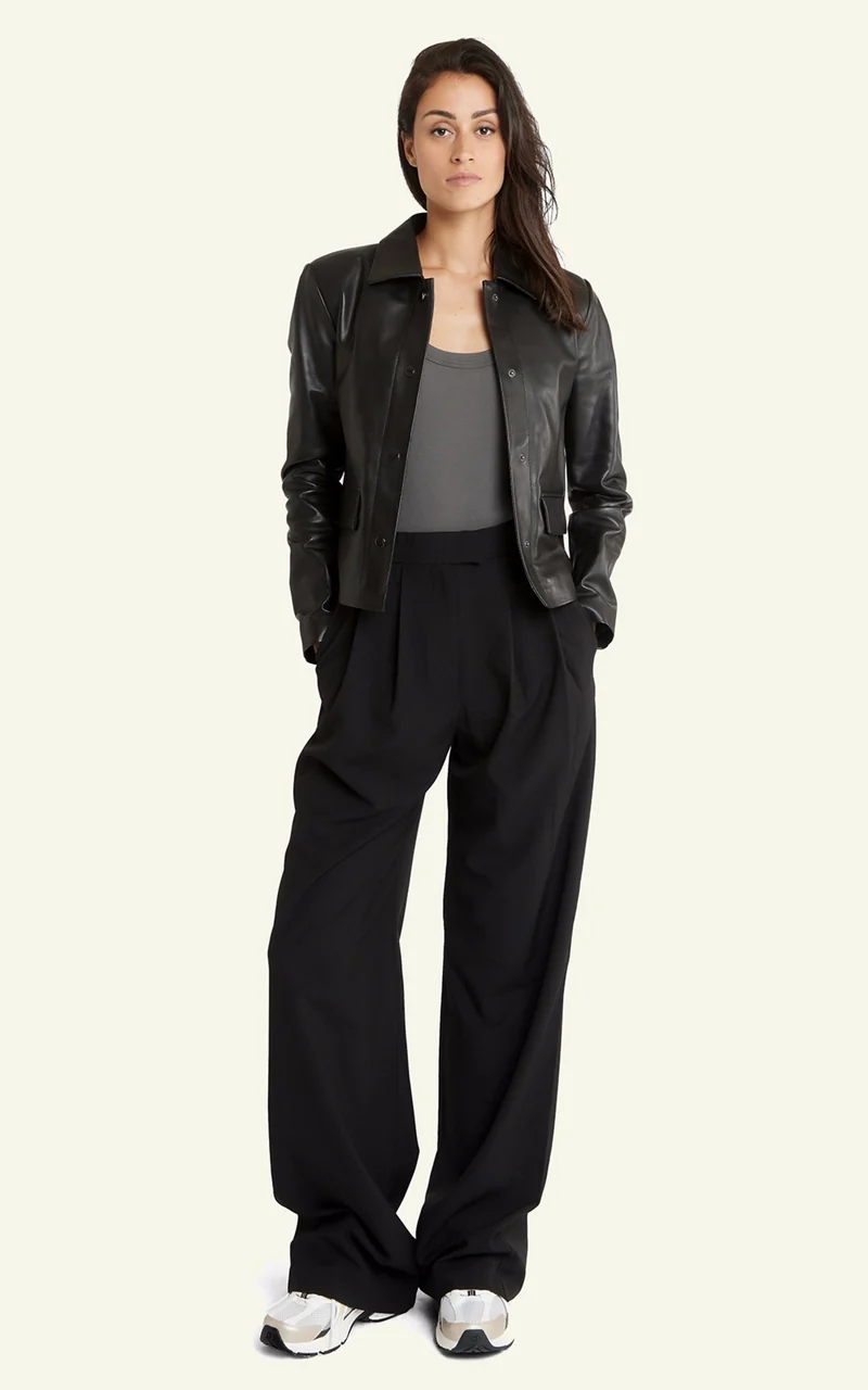 Veste cuir Anne noir