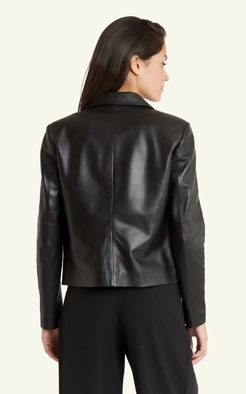 Veste cuir Anne noir