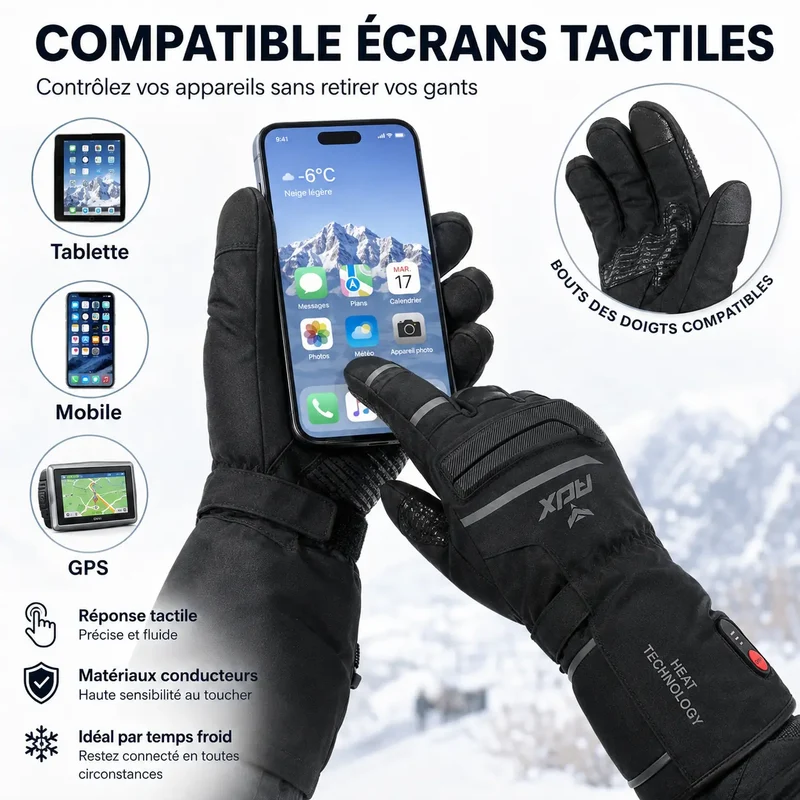 Gants Chauffants Moto Hiver | HeatPro™