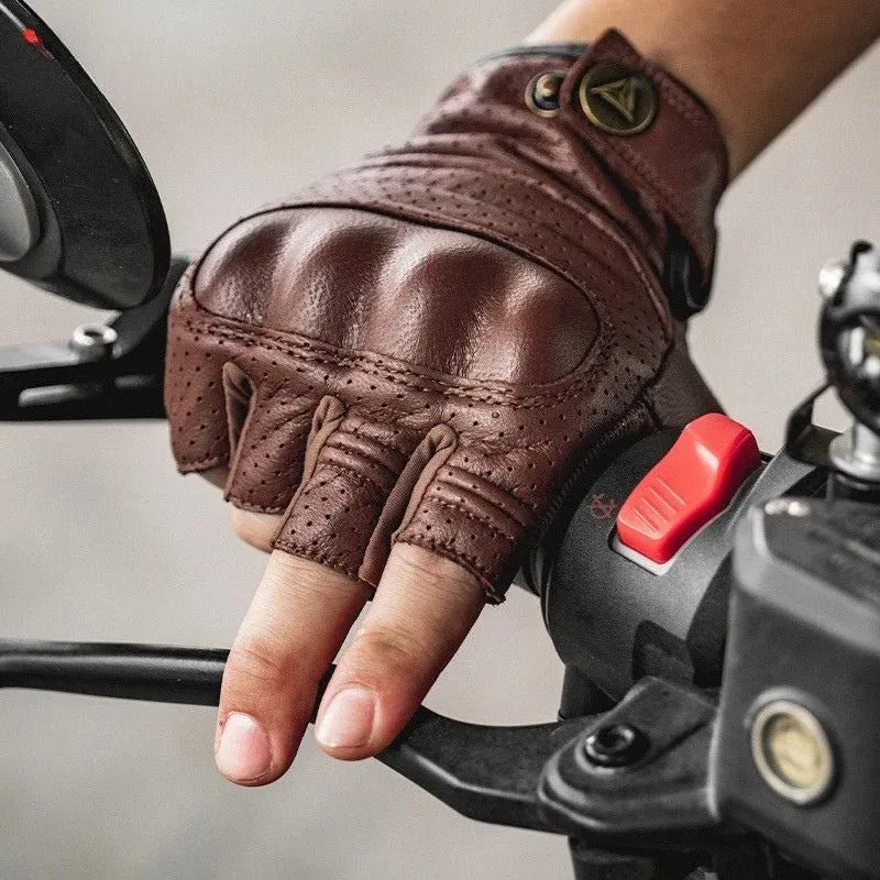 Mitaines Moto Cuir "Liberty Air" – Peau de Mouton & Coques Invisibles