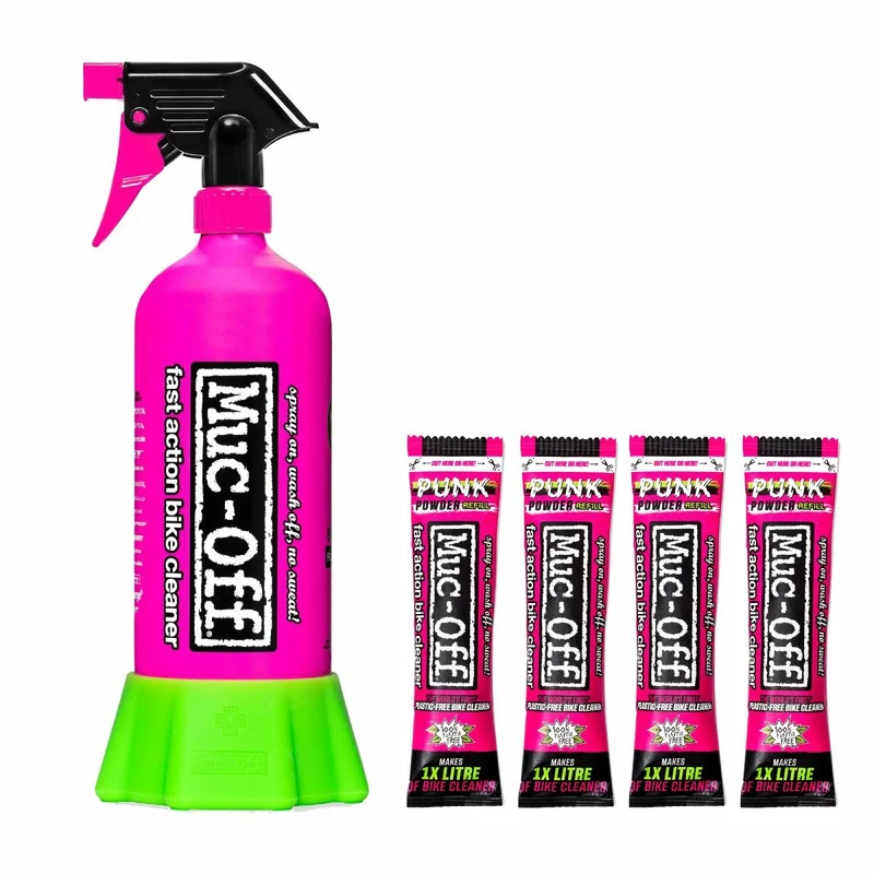Nettoyant muc-off punk powder 4x30g avec bouteille aluminium