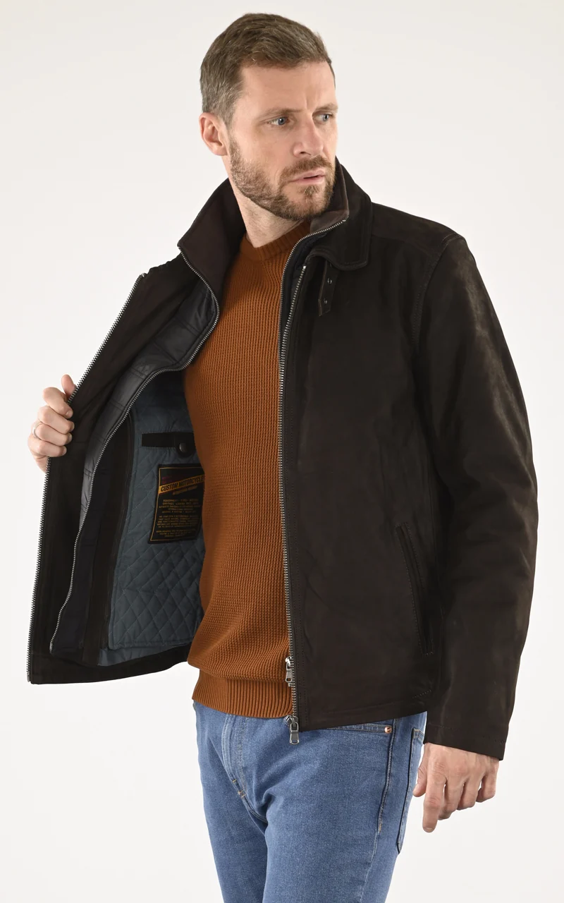 Veste cuir nubuck Ford marron