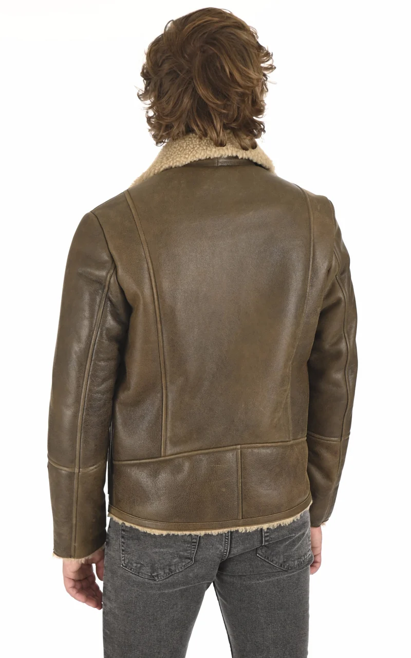 Veste agneau vieilli Biel taupe