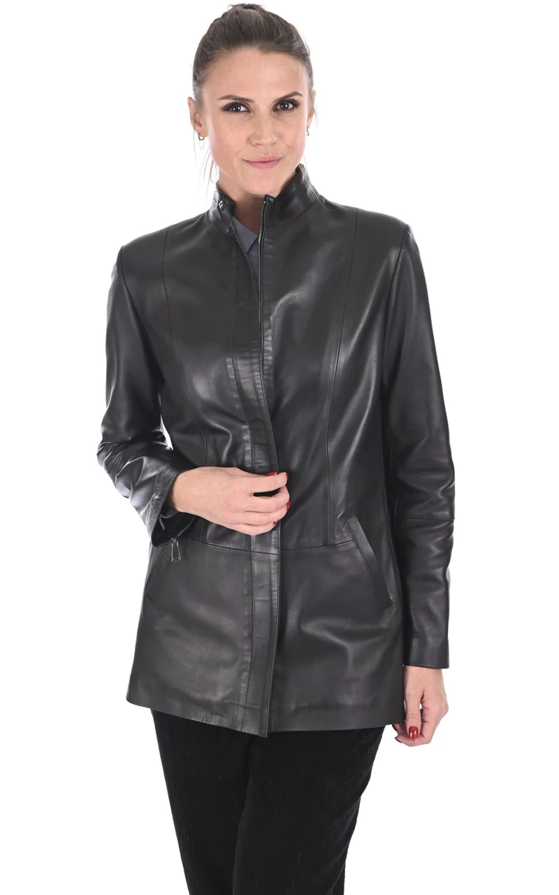 Veste confortable cuir noir