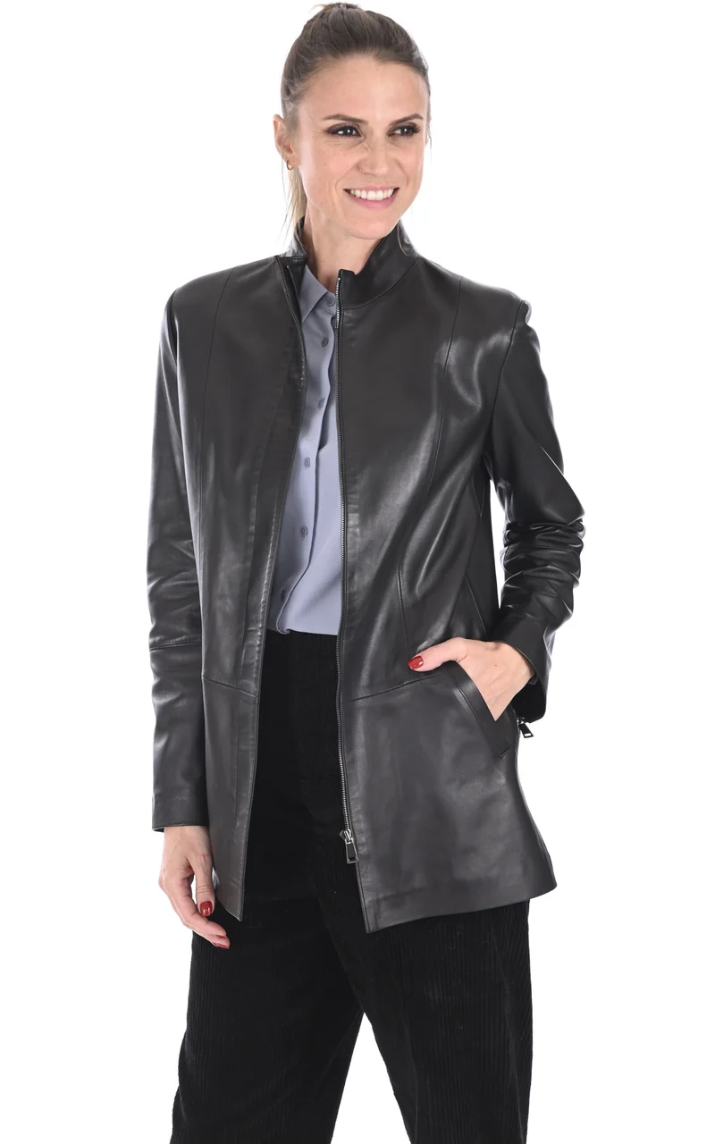 Veste confortable cuir noir