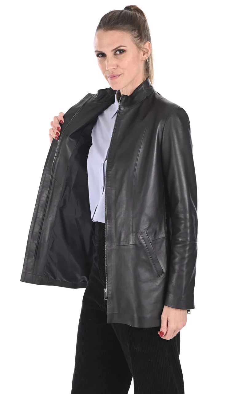 Veste confortable cuir noir