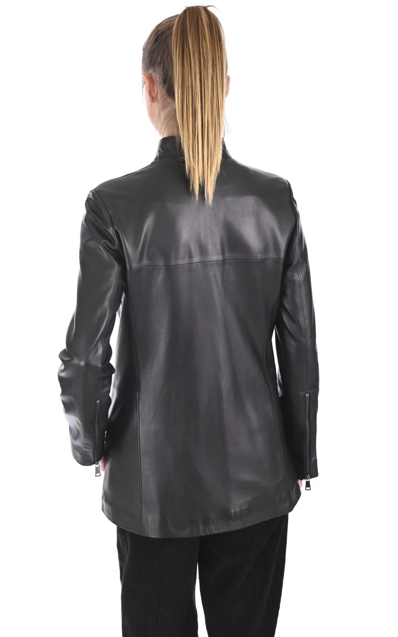 Veste confortable cuir noir