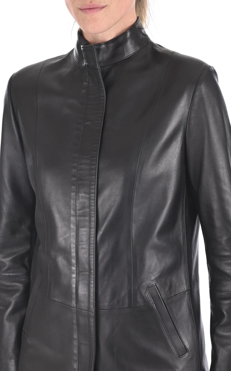Veste confortable cuir noir