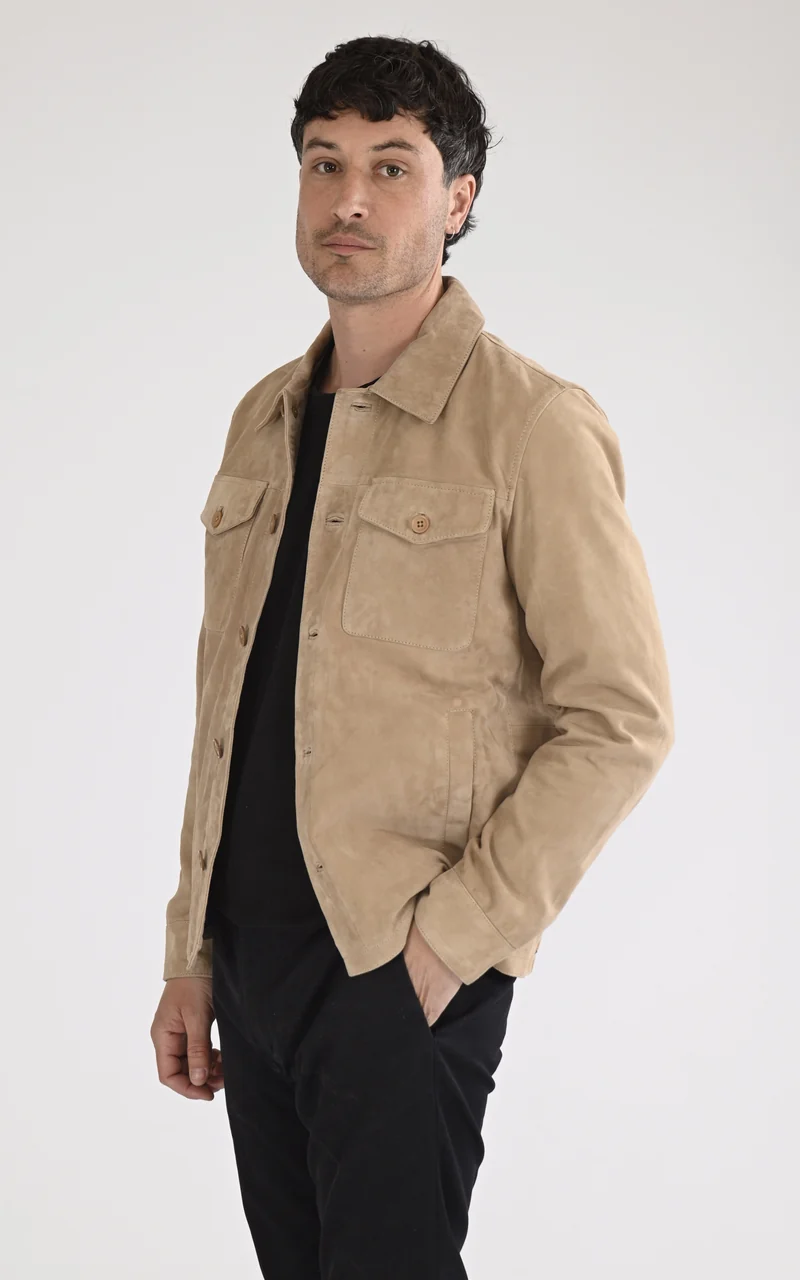 Veste daim Houston beige