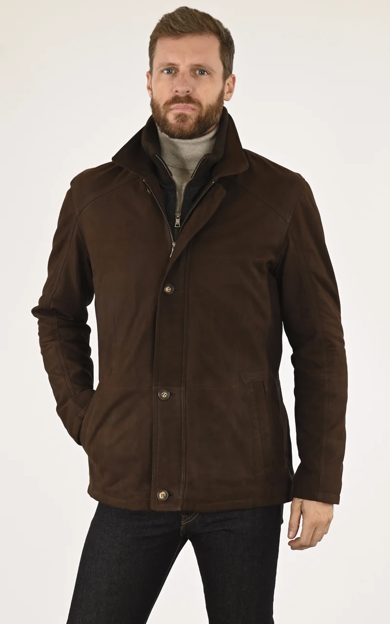 Surveste agneau nubuck marron