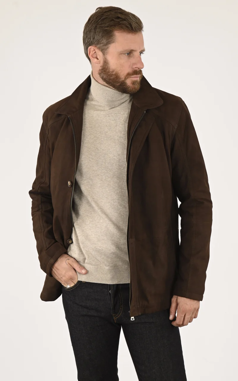 Surveste agneau nubuck marron
