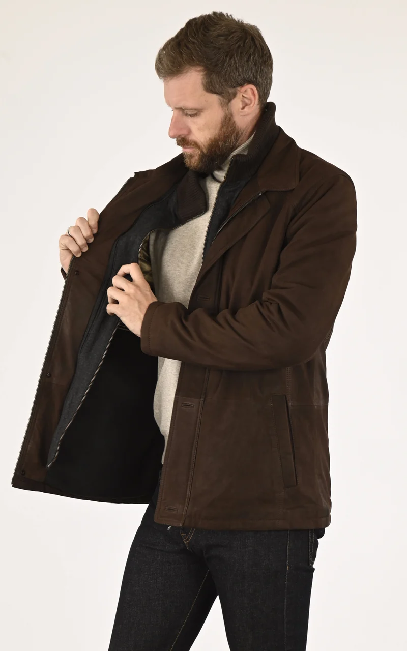 Surveste agneau nubuck marron