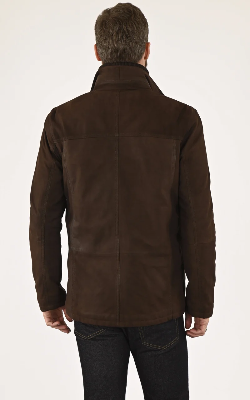 Surveste agneau nubuck marron