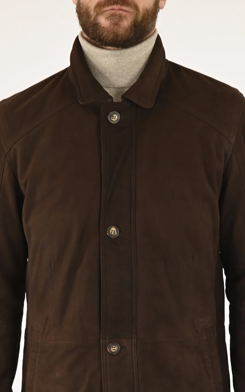 Surveste agneau nubuck marron
