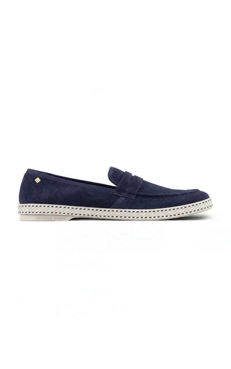 Mocassins suede bleu marine