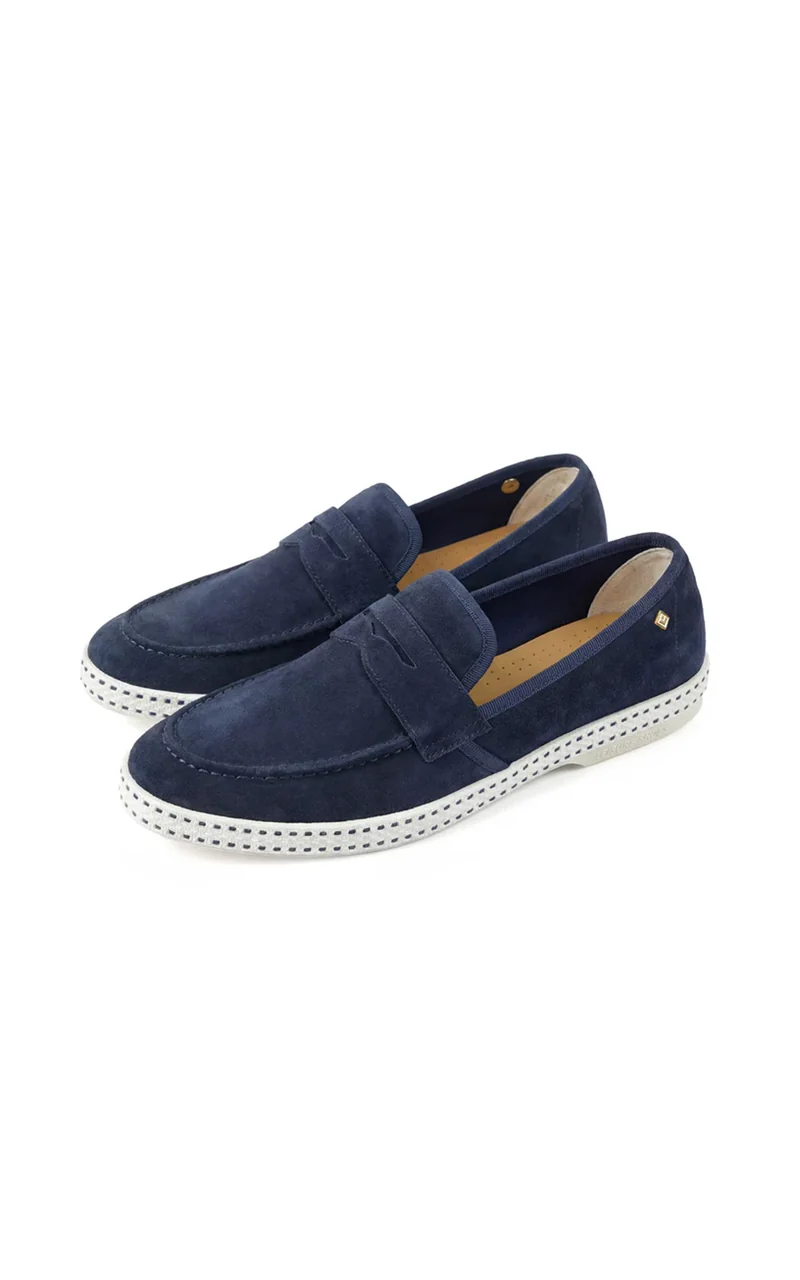 Mocassins suede bleu marine