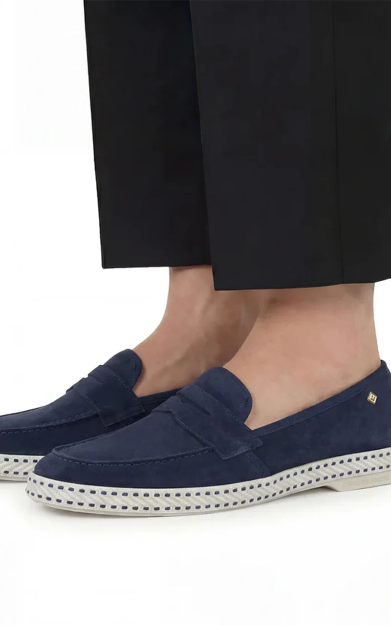 Mocassins suede bleu marine