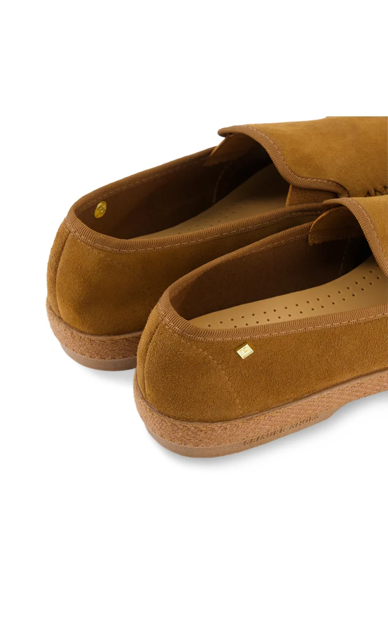 Mocassins suède tressé marron