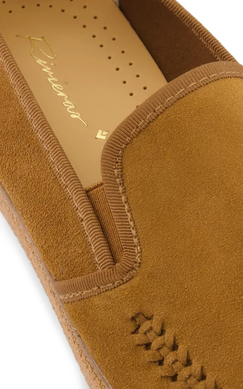 Mocassins suède tressé marron