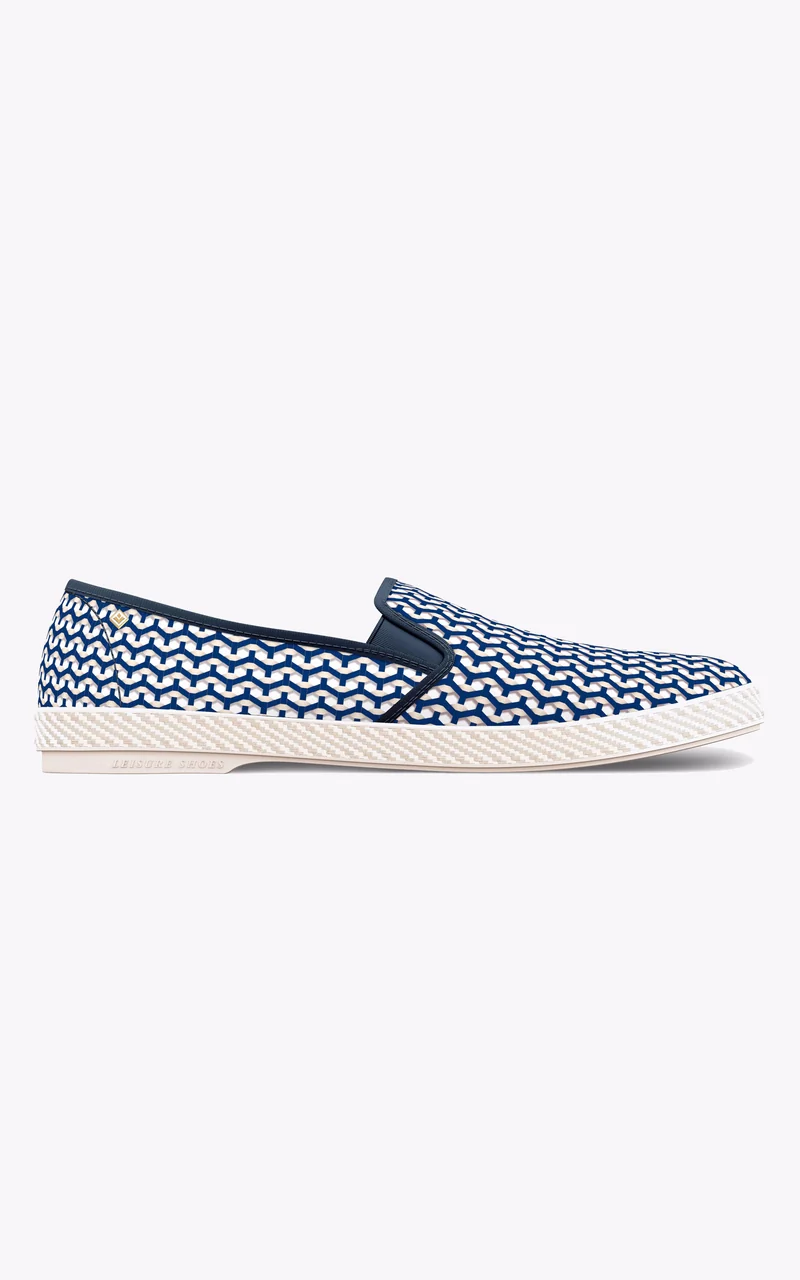Mocassins tressés bleu