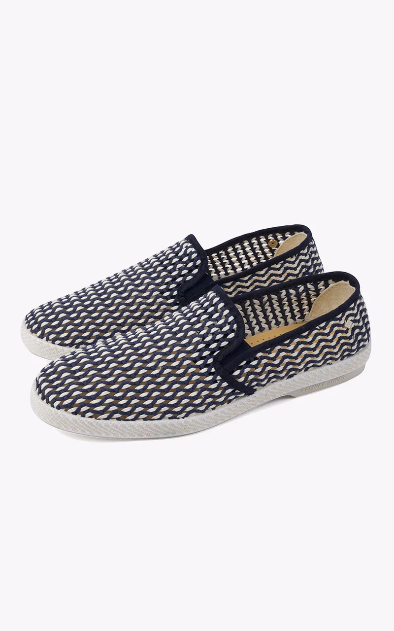 Mocassins tressés bleu