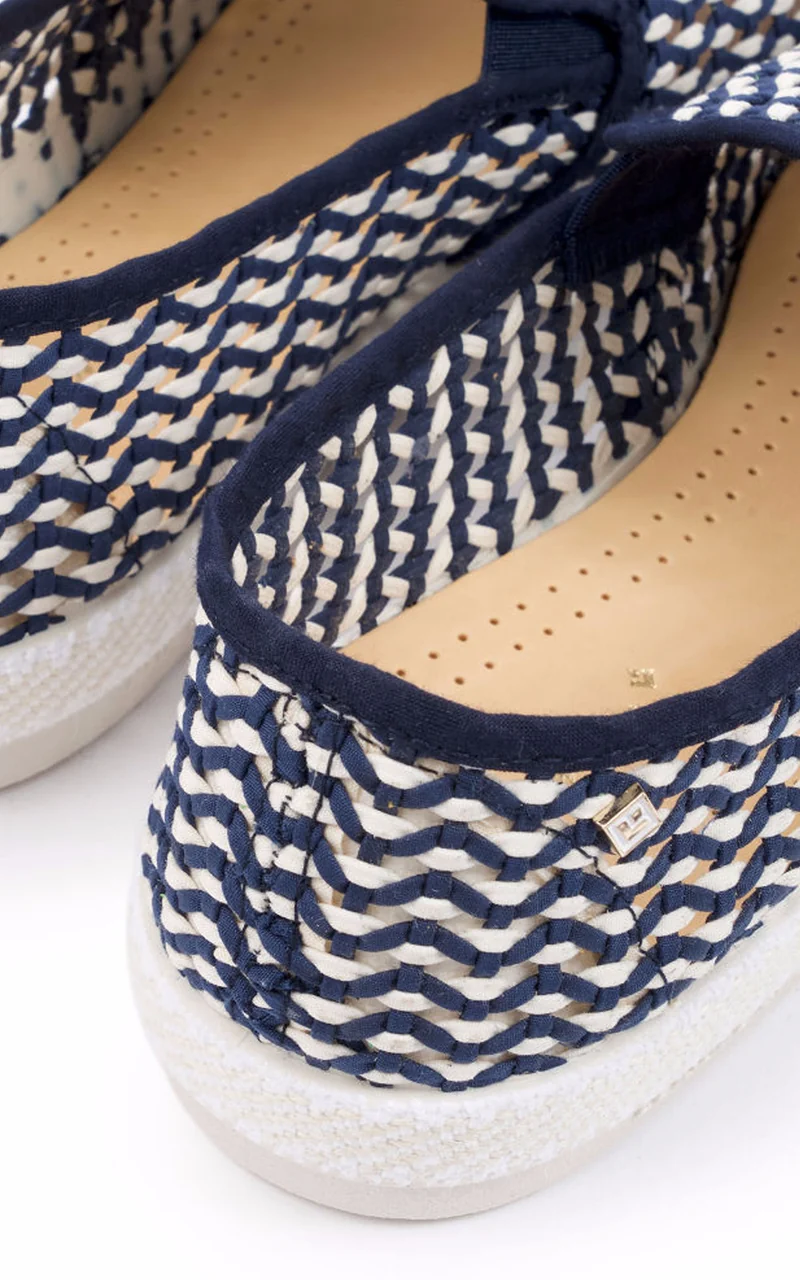 Mocassins tressés bleu