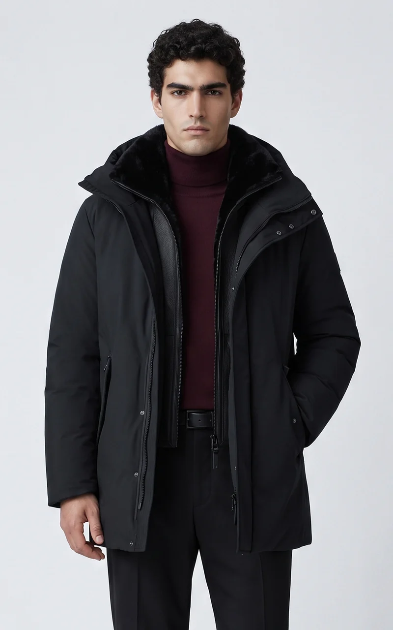 Parka mi-longue 2 en 1 Sullivan noir
