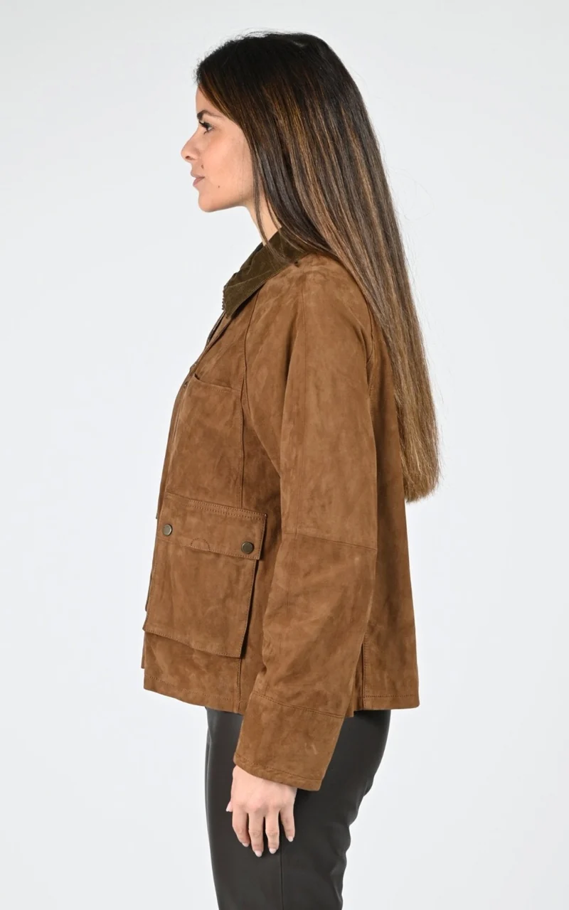 Veste croute de cuir Missouri cognac