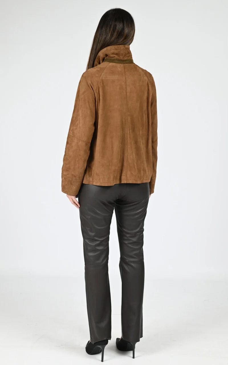 Veste croute de cuir Missouri cognac