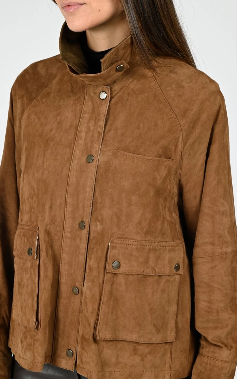 Veste croute de cuir Missouri cognac