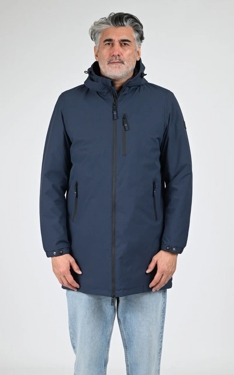 Parka longue sherpa Regen bleu marine