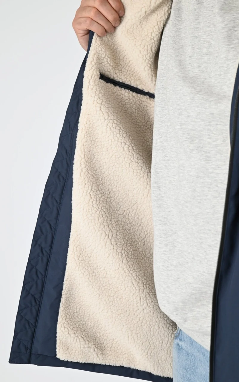 Parka longue sherpa Regen bleu marine