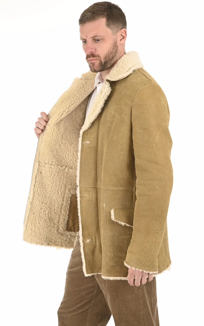 Veste peau lainée Eric beige