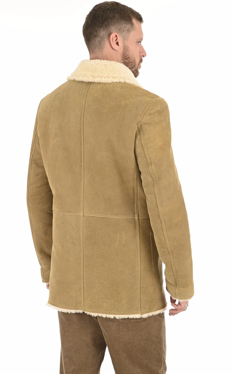 Veste peau lainée Eric beige