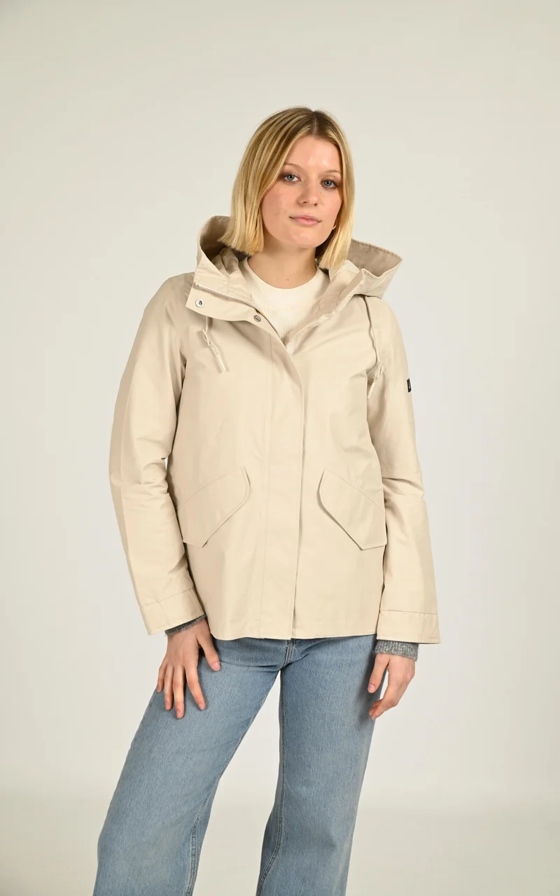 Parka courte fishtail beige