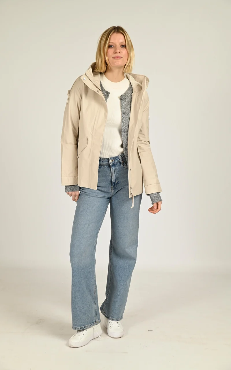 Parka courte fishtail beige