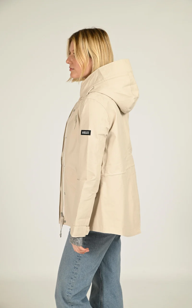 Parka courte fishtail beige