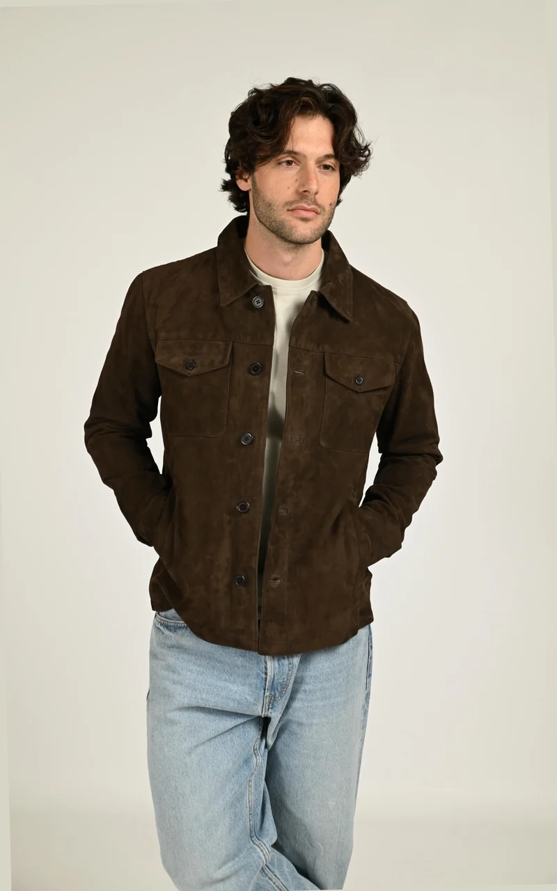 Veste en daim Windham marron