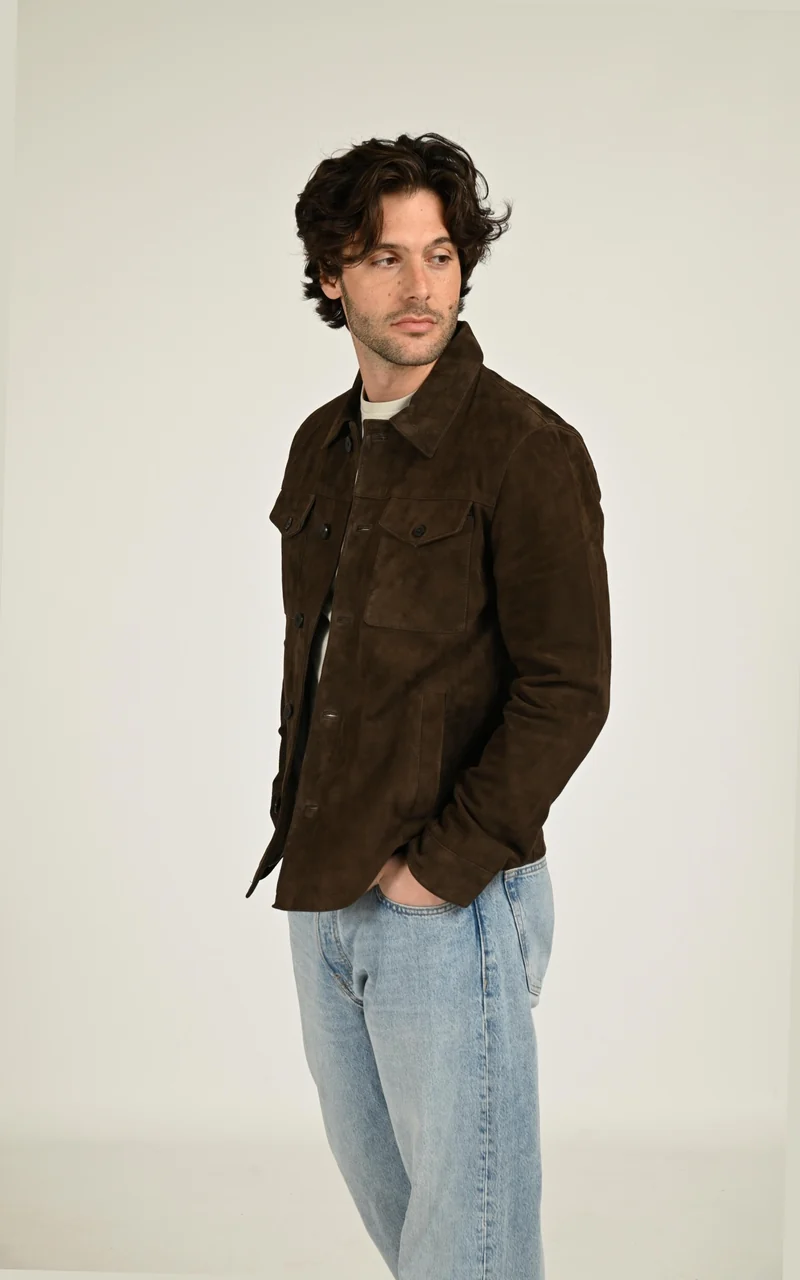 Veste en daim Windham marron