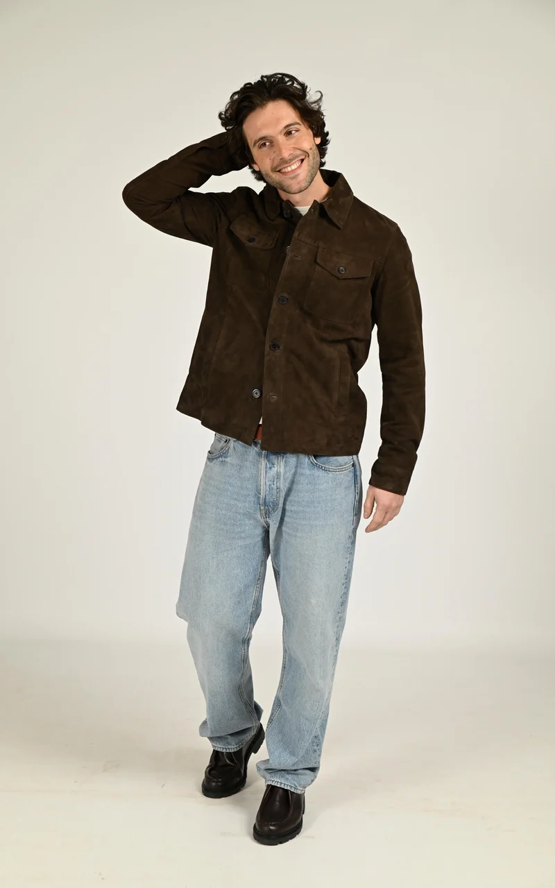Veste en daim Windham marron