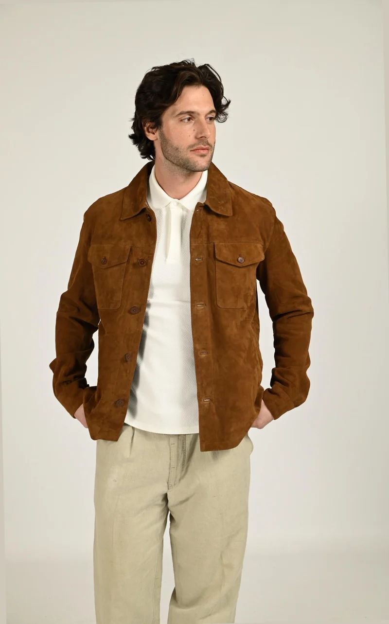 Veste en daim Windham tabac