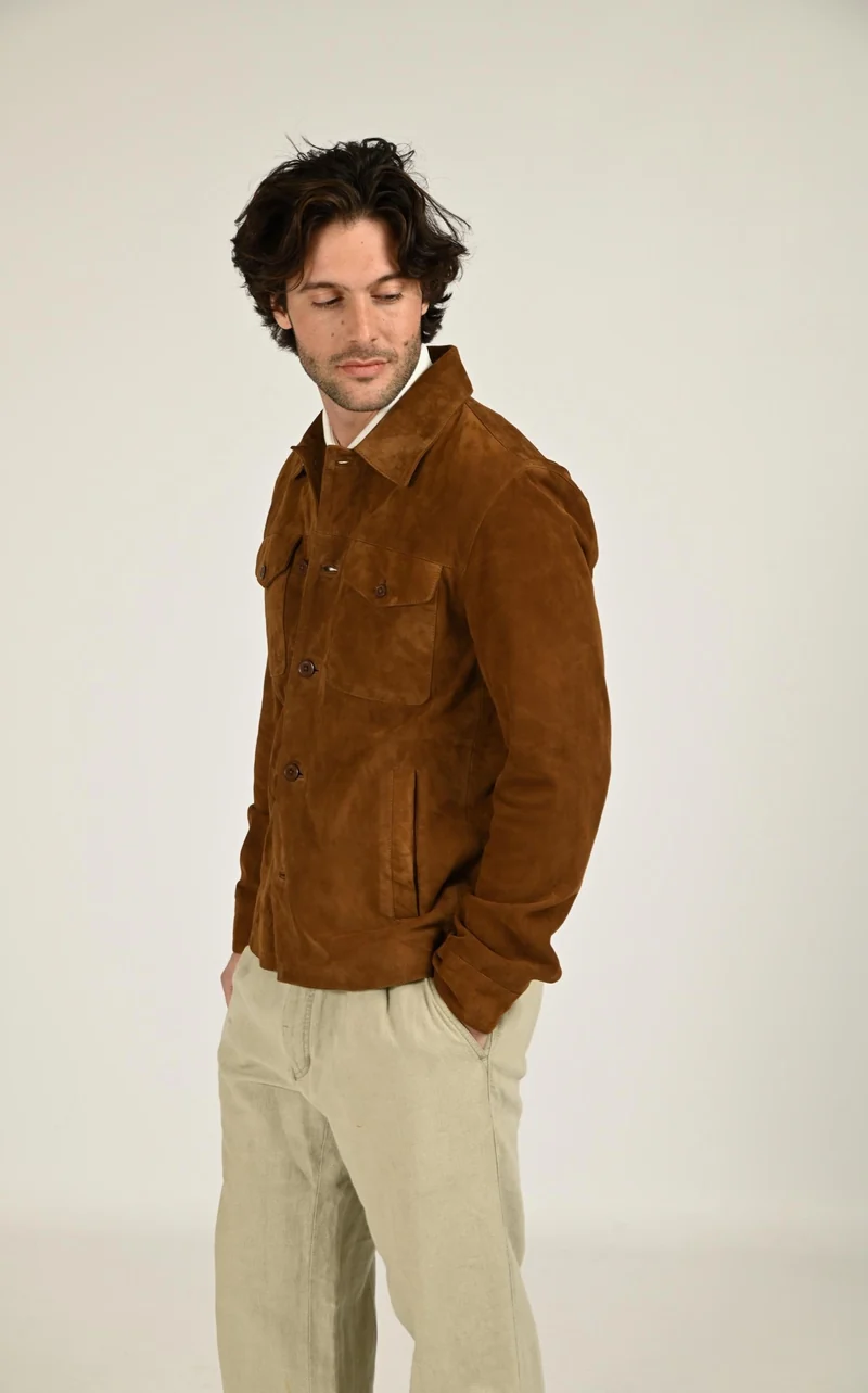 Veste en daim Windham tabac