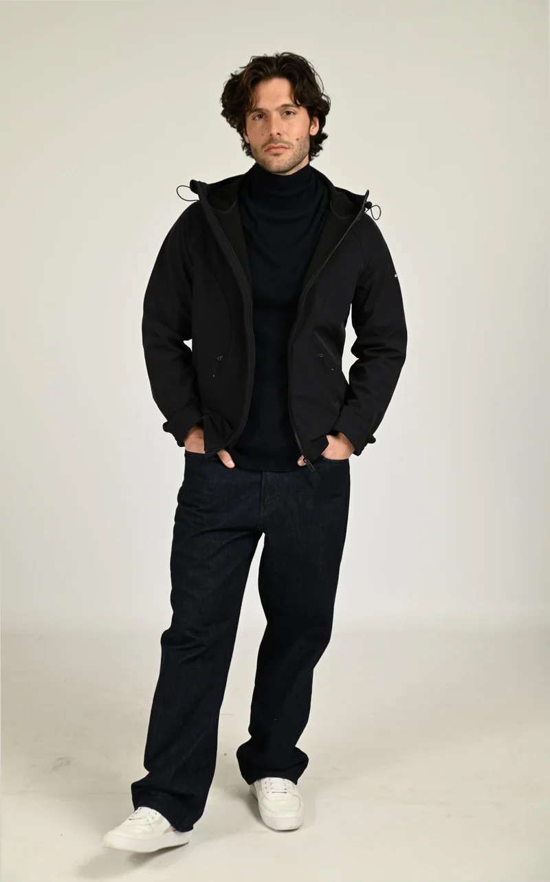 Veste softshell à capuche noir